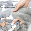 Load image into Gallery viewer, Close-up of hand touching soft gray fleece fabric on reversible pet bed mat