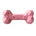 Charger l'image dans la visionneuse de la galerie, Pink geometric rubber dog bone toy with BONE logo on white background
