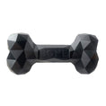 Charger l'image dans la visionneuse de la galerie, Black geometric rubber dog bone toy with BONE logo on white background