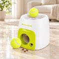 Charger l'image dans la visionneuse de la galerie, Green and white rectangular pet ball reward toy with two balls on beige marble
