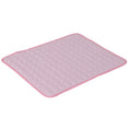 Load image into Gallery viewer, Pink quilted pet cooling mat laid flat with smooth edging
