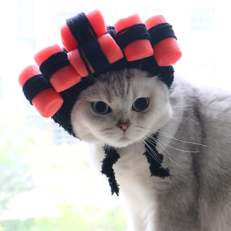 Pet Supplies Cat Wig Hat Small Dog Headdress Photo Props