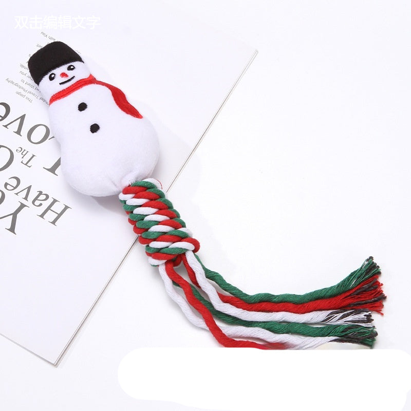 Fournitures pour animaux de compagnie Série de Noël Nettoyage des dents molaires Jouets de morsure de dressage de chien de dessin animé mignon