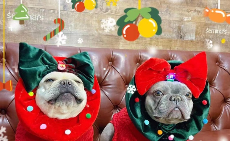 Christmas Bow Pet Headgear