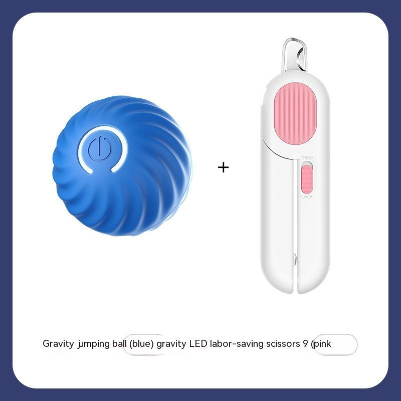 Blue LED jumping ball paired with white and pink LED labor-saving scissors