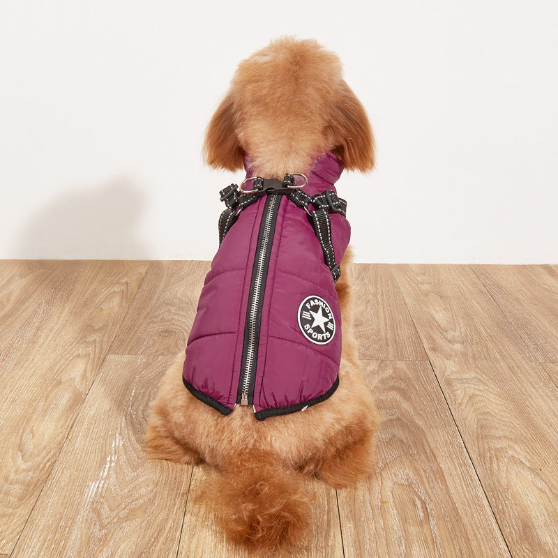 Ropa cálida para mascotas con relleno de algodón y forro polar reflectante grueso Gallus