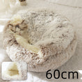 Charger l'image dans la visionneuse de la galerie, Lit 2 en 1 pour chien et chat - Lit d'hiver rond en peluche chaud pour animaux de compagnie - Lit doux et long en peluche pour animaux de compagnie
