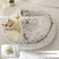 Charger l'image dans la visionneuse de la galerie, Lit 2 en 1 pour chien et chat - Lit d'hiver rond en peluche chaud pour animaux de compagnie - Lit doux et long en peluche pour animaux de compagnie
