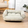 Charger l'image dans la visionneuse de la galerie, Cream velvet pet sofa bed with tufted cushion and plush rounded sides
