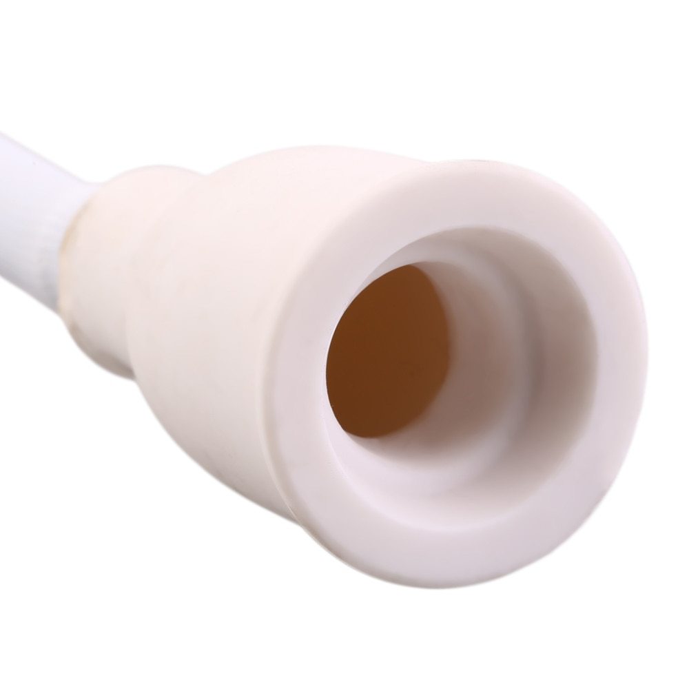 Close-up view of faucet connector side of the flexible hose
