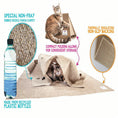 Charger l'image dans la visionneuse de la galerie, Cat on compact folded mat showcasing non-fray ribbed needle-punch carpet and non-slip backing details
