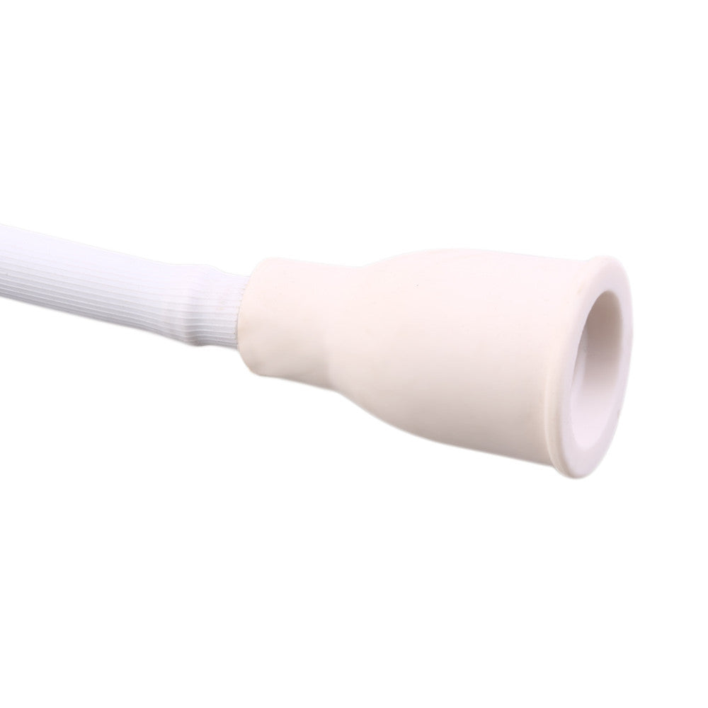 Close-up of white flexible hose faucet connector attachment