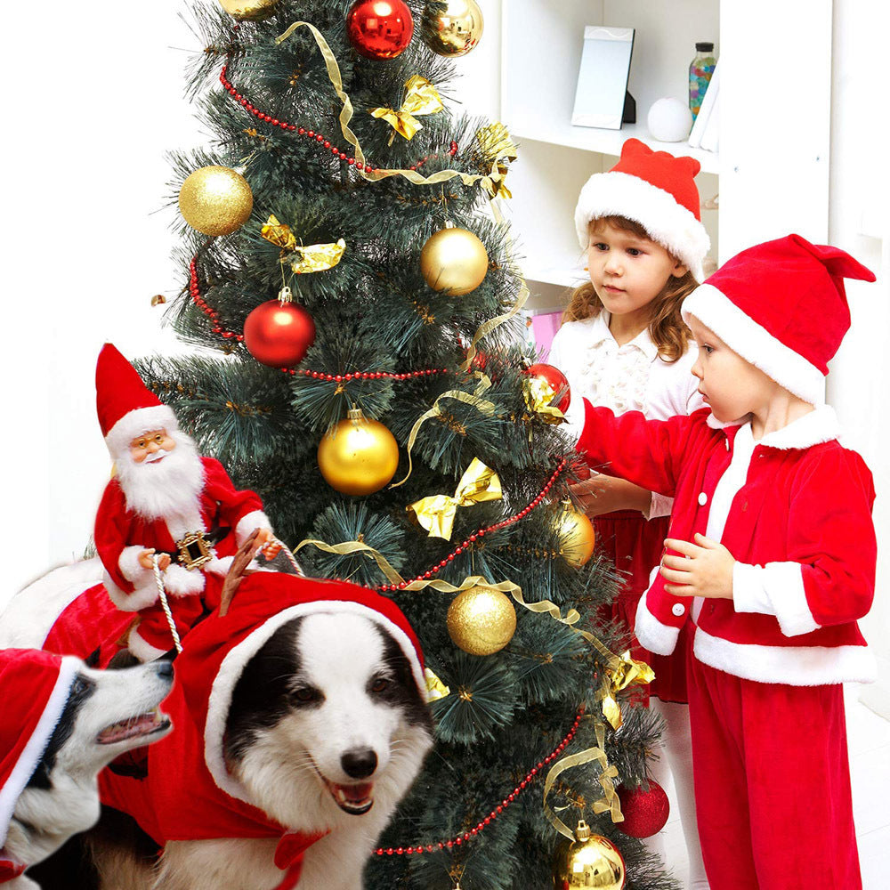 Vêtements de Noël pour chien Père Noël chevauchant un cerf