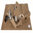 Charger l'image dans la visionneuse de la galerie, Close-up of kittens playing inside the folds and holes of the brown play mat
