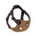 Load image into Gallery viewer, Brown and tan adjustable dog harness with strong clips and mesh padding
