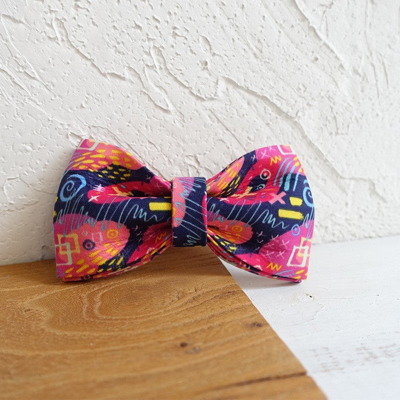 Pet leash dog hoop bow tie jewelry