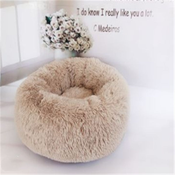 Plush Round Pet Bed for Small Pets