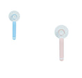 Load image into Gallery viewer, Blue and pink handled pet hair combs displayed showing their ergonomic handles
