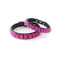 Load image into Gallery viewer, Close-up of vibrant red rhinestone PU pet collars in two sizes on a white background
