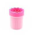 Load image into Gallery viewer, Pink silicone dog paw washer upright on white background
