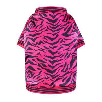 Hot pink zebra dog jacket