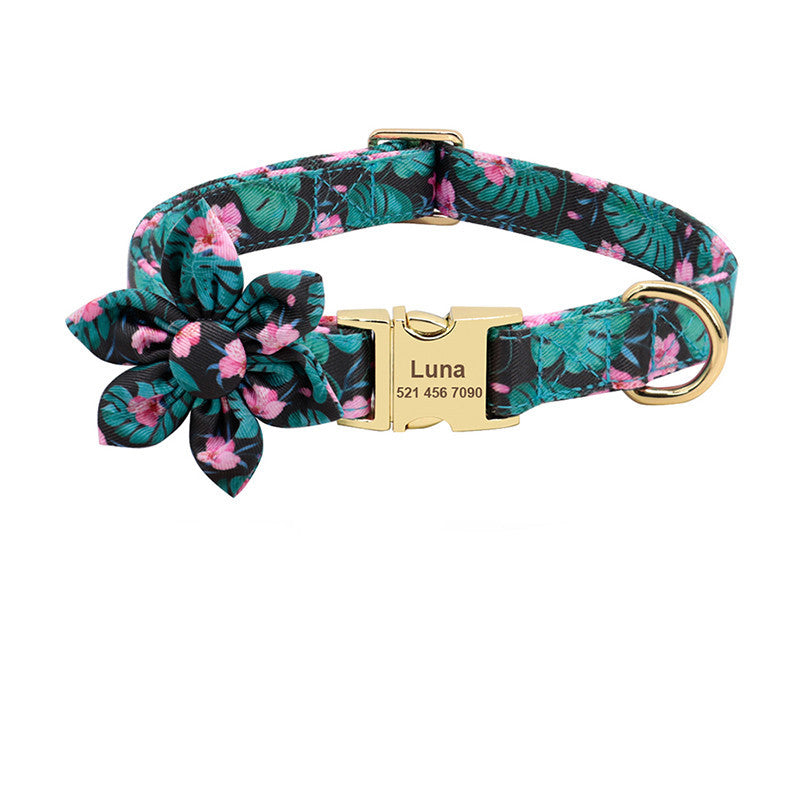 Collar de perro con estampado de moda, collar de nailon personalizado para perros, collares personalizados para cachorros y gatos, collares con etiqueta de identificación grabada, accesorios para perros