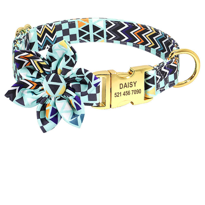 Collar de perro con estampado de moda, collar de nailon personalizado para perros, collares personalizados para cachorros y gatos, collares con etiqueta de identificación grabada, accesorios para perros
