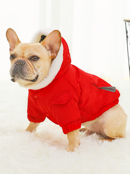 Law Fighting Clothes Dog Cotton Winter Pet Clothes Plus Velvet Thickening