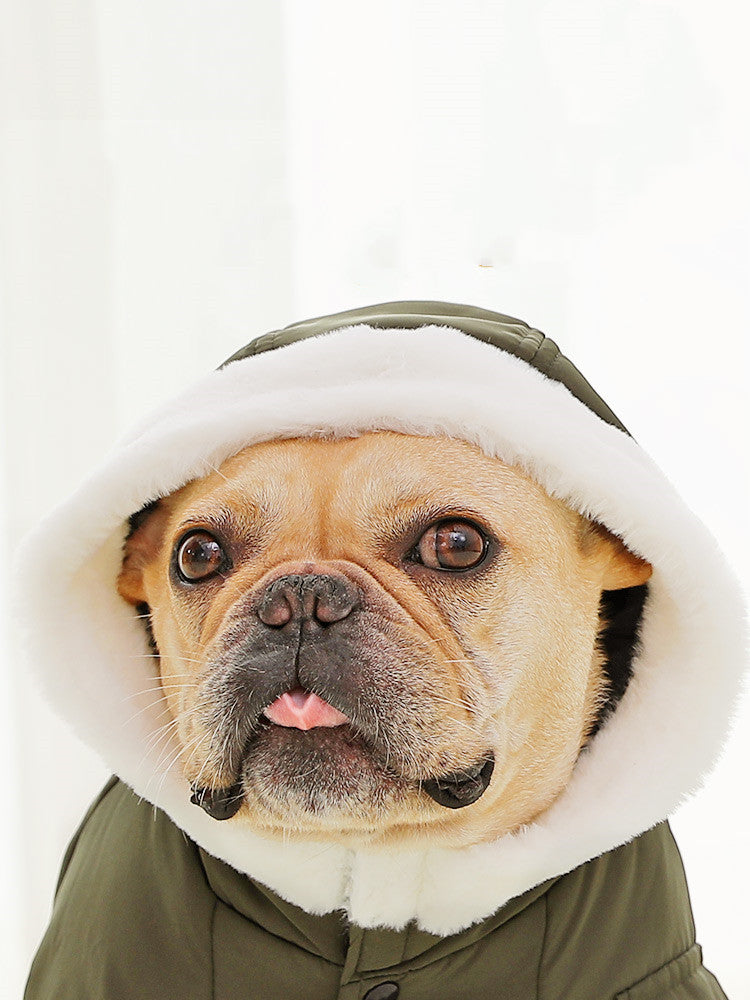 Law Fighting Clothes Dog Cotton Winter Pet Clothes Plus Velvet Thickening