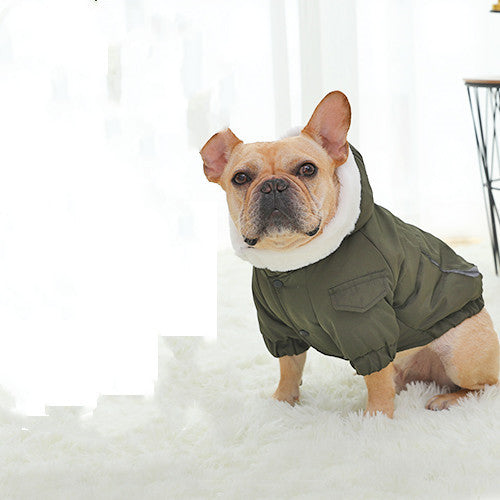 Law Fighting Clothes Dog Cotton Winter Pet Clothes Plus Velvet Thickening