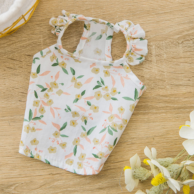 Floral Anti-hair Cat Halter Skirt