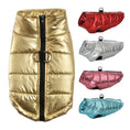 Cargar la imagen en la vista de la galería, Gold dog vest front view with smaller images of other color options (red, silver, pink, blue)

