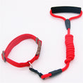 Load image into Gallery viewer, Red dog leash and adjustable collar with foam handle isolated on white

