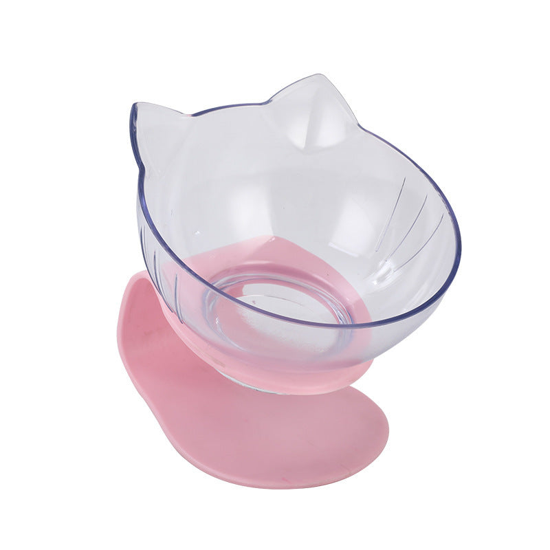 Close-up of shiny black cat ear bowl