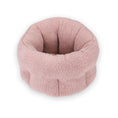 Load image into Gallery viewer, Soft pink plush round pet bed shown isolated on white background
