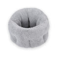 Load image into Gallery viewer, Gray plush round pet bed shown isolated on white background

