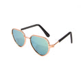 Load image into Gallery viewer, Gold metal frame polarized pet sunglasses with turquoise lenses on white background
