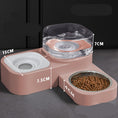 Load image into Gallery viewer, Automatic dual pet feeder in dusty pink color with transparent water reservoir and food bowl filled with kibble
