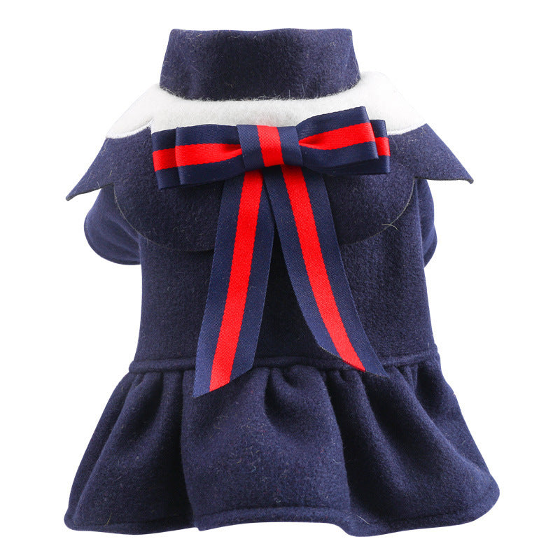 Costume d'automne et d'hiver en tissu de laine pour chien et chat de style britannique