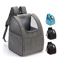 Load image into Gallery viewer, Gray mesh breathable foldable pet backpack with padded shoulder straps and side pockets
