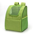 Load image into Gallery viewer, Green mesh pet backpack folded and standing upright
