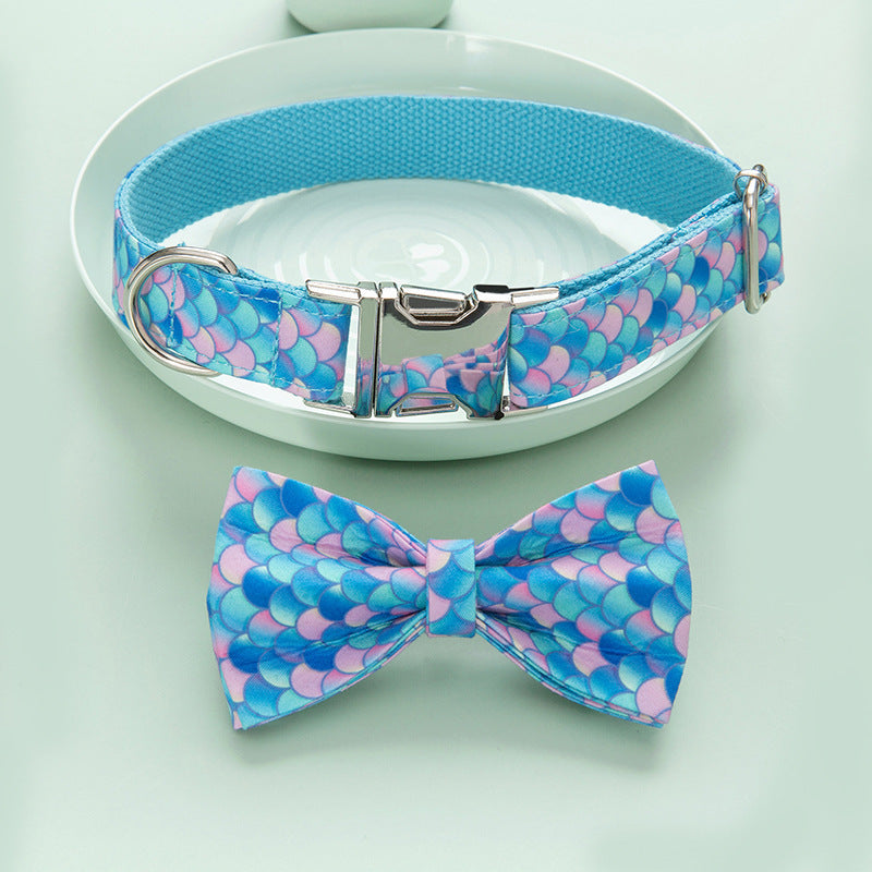 Mermaid Dog Collar & Bow Set