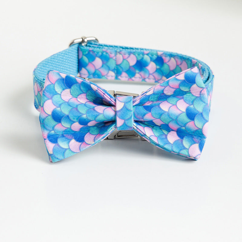 Mermaid Dog Collar & Bow Set