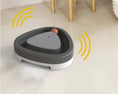 Load image into Gallery viewer, Gray triangular turntable cat toy showing sound waves icon indicating interactive sound
