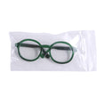 Load image into Gallery viewer, Green round plastic cat glasses in clear plastic packaging
