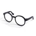 Load image into Gallery viewer, Black round plastic cat glasses on white background
