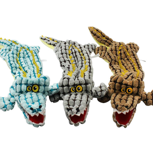 Dog chews and makes noise alligator toy