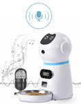 Load image into Gallery viewer, Automatic pet feeder with voice recording function and digital control panel with microphone icon
