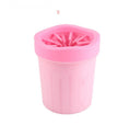 Load image into Gallery viewer, Pink small size silicone dog paw washer cup showing inside bristles
