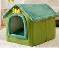 Cargar la imagen en la vista de la galería, Casa plegable para perros, cama para gatos, casa de invierno para perros, caseta para dormir, nido extraíble, cueva cerrada cálida, sofá, suministros para mascotas
